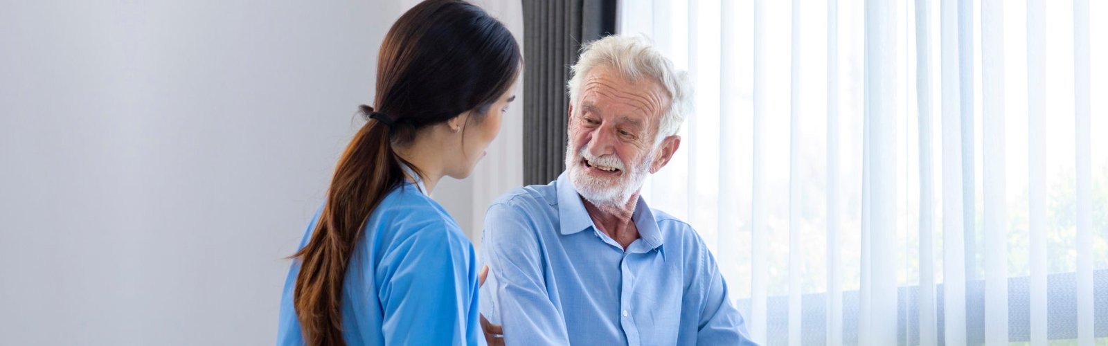 caregiver assisting senior